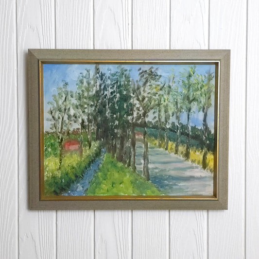 Tree Lined Lane Impressionist Painting
