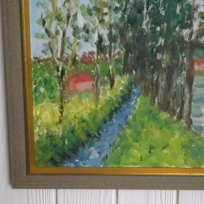 Detail of Tree Lined Lane Impressionist Painting