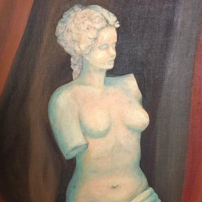 Statue detail of Venus de Milo floral still life painting
