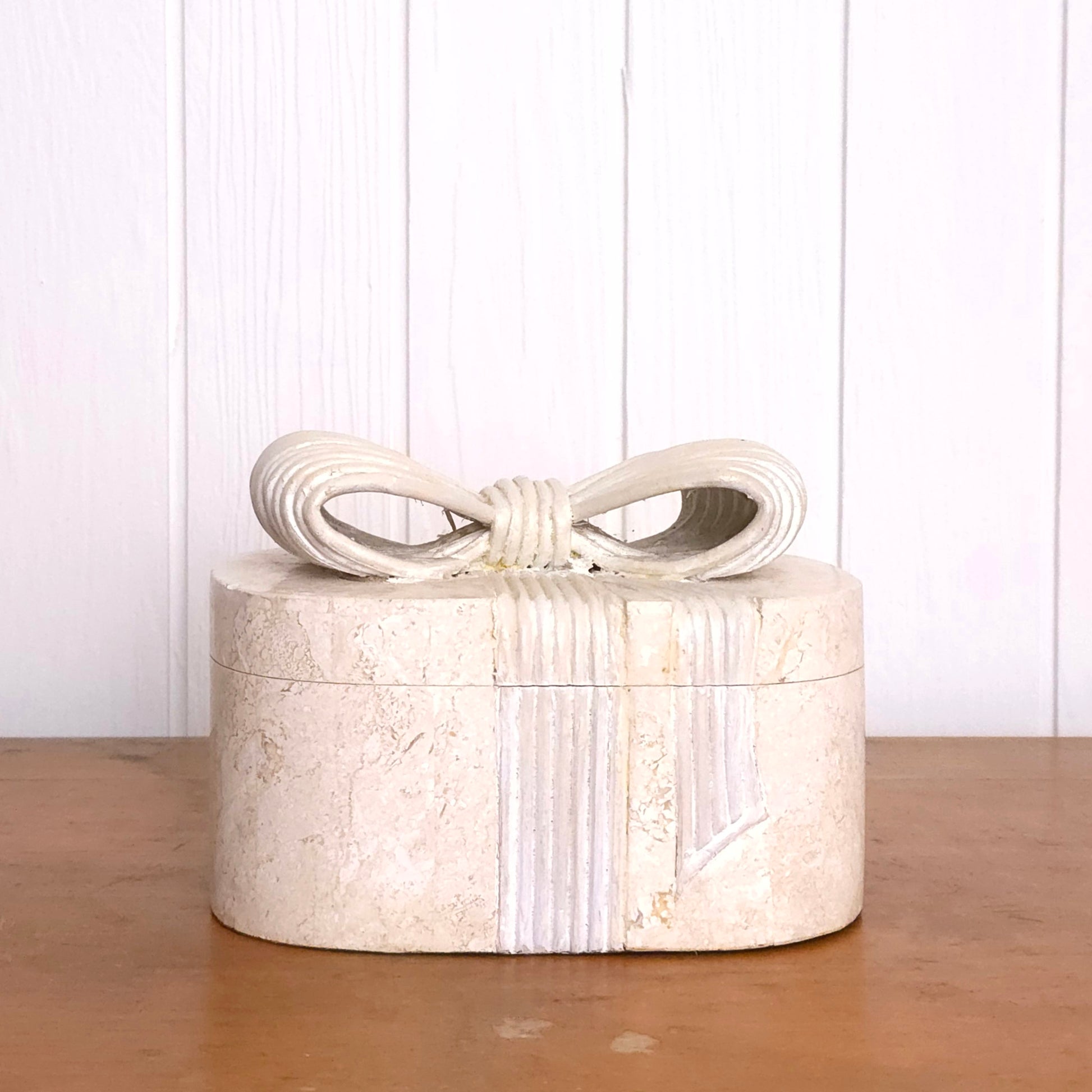 Renoir Tesselated Stone Box with Bow