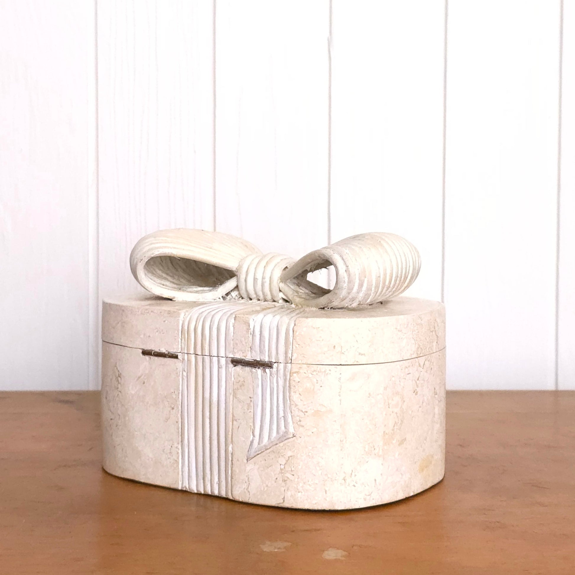 Renoir Tesselated Stone Box with Bow