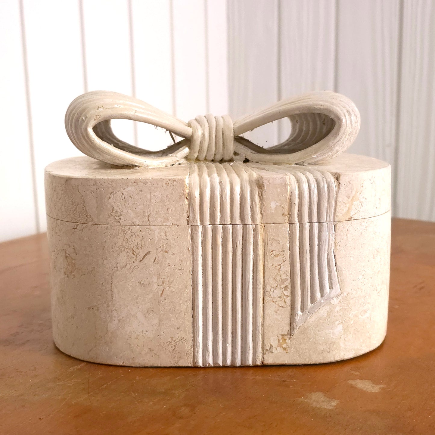 Renoir Tesselated Stone Box with Bow