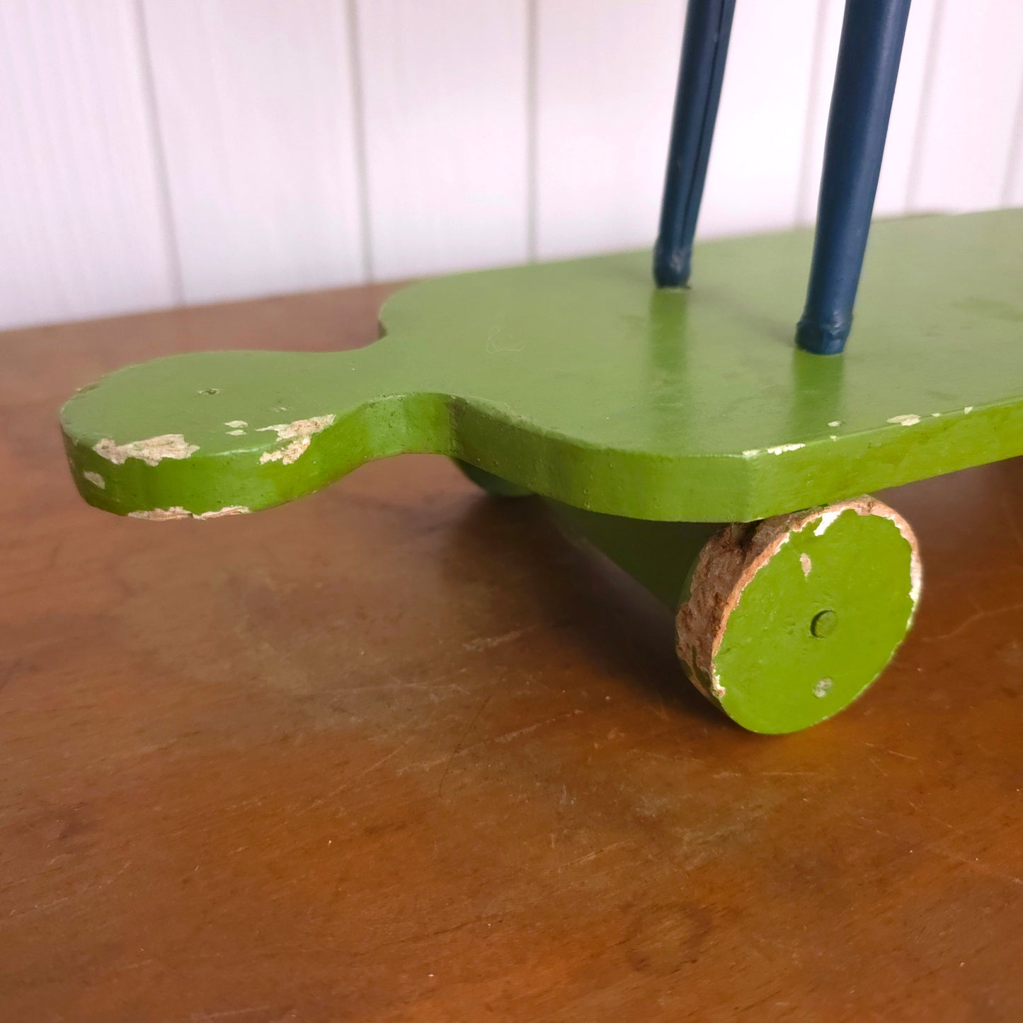 Detail of Rustic Folk Art Rolling Metal Horse