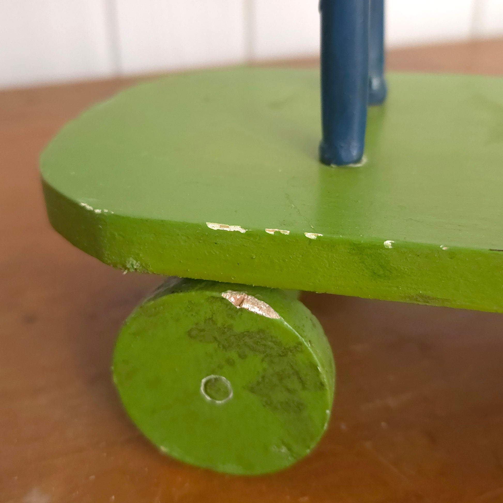 Detail of Rustic Folk Art Rolling Metal Horse