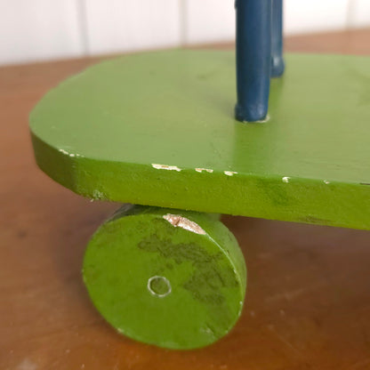 Detail of Rustic Folk Art Rolling Metal Horse