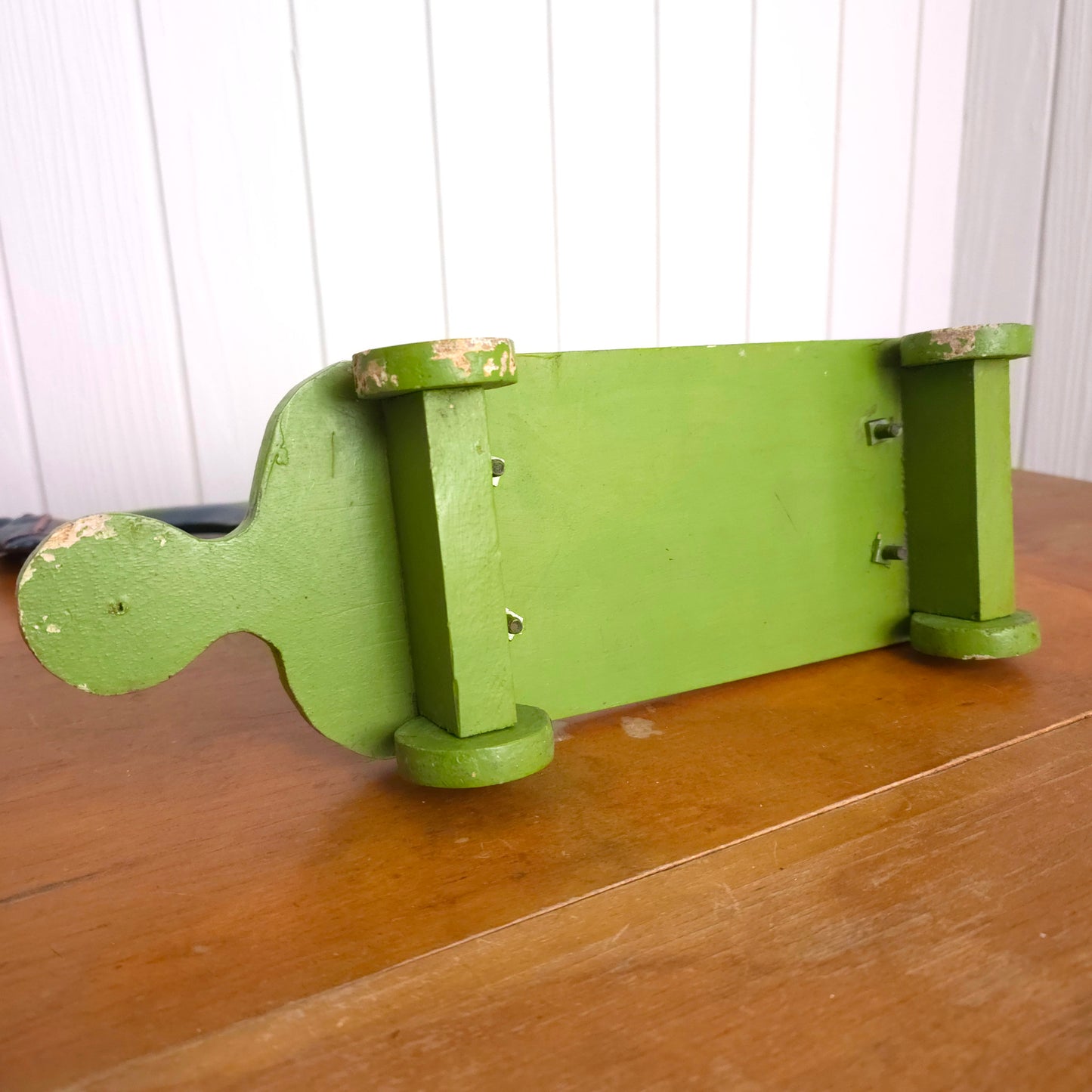 Bottom detail of Rustic Folk Art Rolling Metal Horse