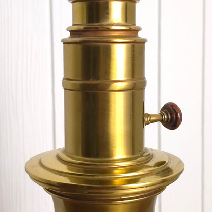 Neck detail of Stiffel Brass Ceramic Ostrich Egg Table Lamp