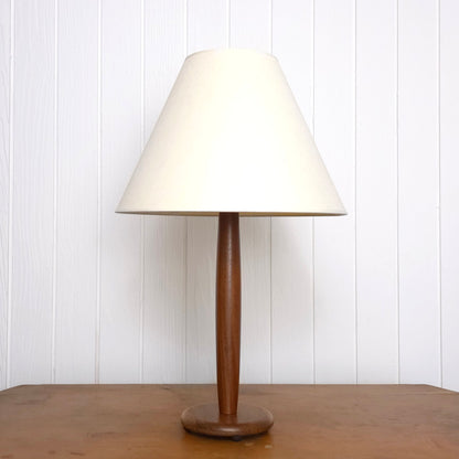 Solid Teak Tapered Column Table Lamp