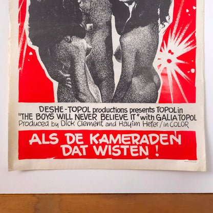 Detail of Vintage 1970 "The Boys Will Never Believe It" Movie Poster