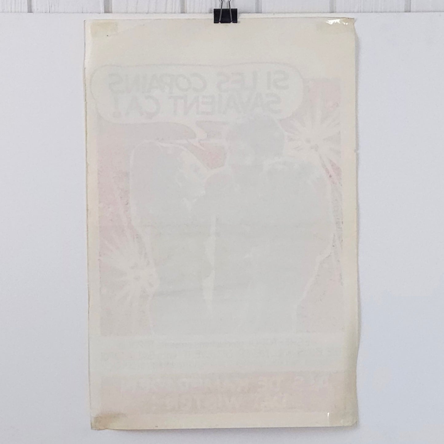 Backside of Vintage 1970 "The Boys Will Never Believe It" Movie Poster