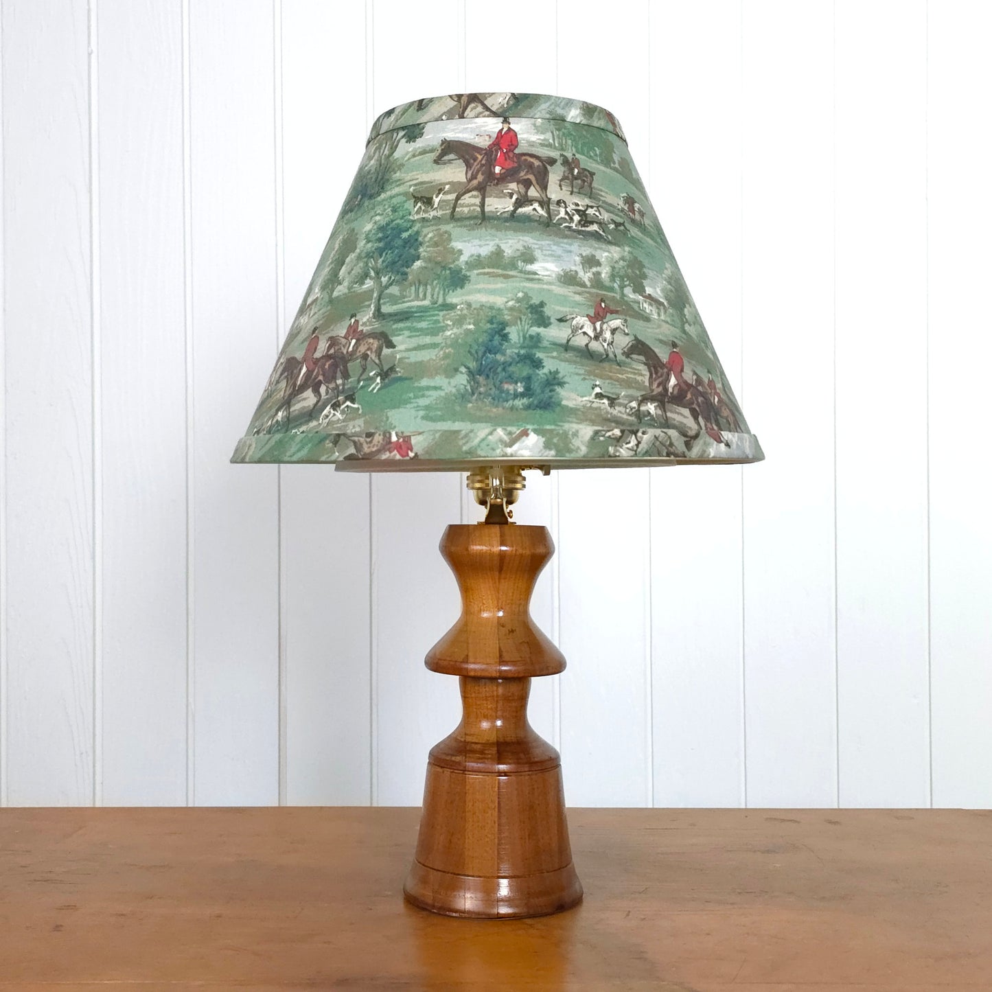 Vintage Turned Wood Sculptural Table Lamp
